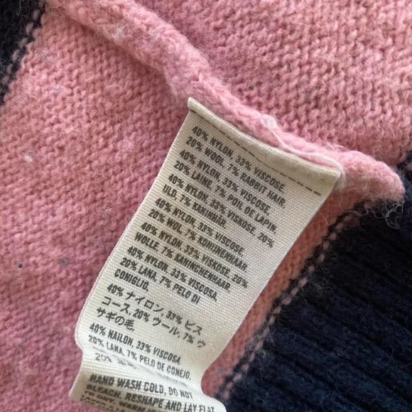 y2k Abercrombie & Fitch knit striped long cardigan- Pink and Navy - Size Small - Picture 5 of 11